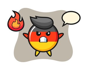 Germany flag badge character cartoon with angry gesture