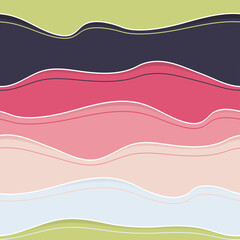 Abstract seamless background with waves for banner, invitation, poster or design. Vector multicolored illustration