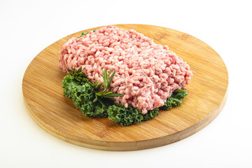 Raw pork minced meat for cooking