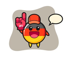 Germany flag badge illustration cartoon with number 1 fans glove