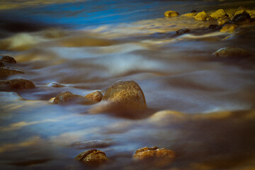 Flowing water river mountain in france jura
