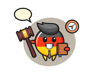 Mascot cartoon of germany flag badge as a judge