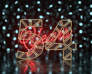 Number fifty-four (number 54) gold segments