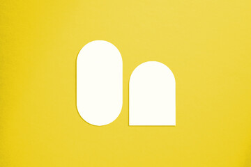 Mockup cards in a minimalistic style. Blank oval form with rounded edges. Perfect for wedding...
