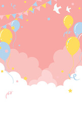 festive vector background with balloons in the sky for banners, cards, flyers, social media wallpapers, etc.