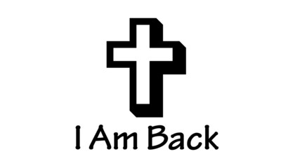 Fototapeta premium I Am Back, Easter Wishes for print or use as poster, card, flyer or T Shirt