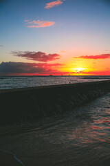 SUNSET BY THE SEA  AT WAIKIKI HONOLULU OAHU HAWAII