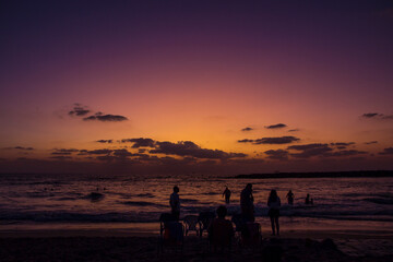 Fototapeta na wymiar Sunset on the Mediterranean Sea. Israel.