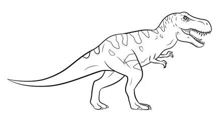 Obraz na płótnie Canvas Illustration of tyrannosaurus rex, black and white silhouette.