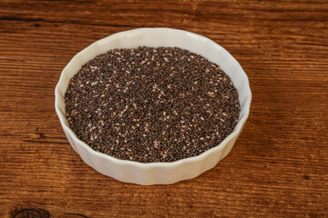 Seasoning chia seeds in the bowl