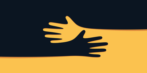 Hands hugs simple vector illustration