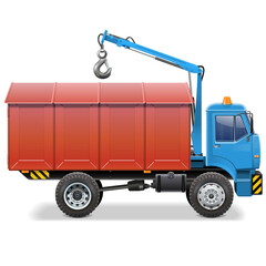 Vector Garage Delivery Concept with Truck