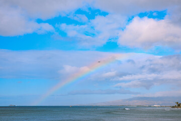 Rainbow by the sea , Magic Island
,  Ala Moana Regional Park, Honolulu Oahu Hawaii