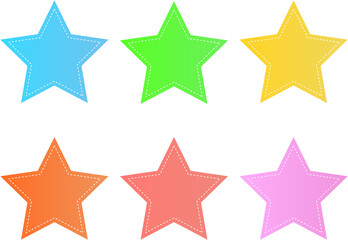 可愛いカラフルな星のイラストセット