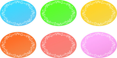 可愛い楕円形の点線バナーセット