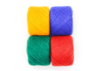 A picture of thread spools isolated on white background