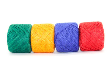 A picture of thread spools isolated on white background