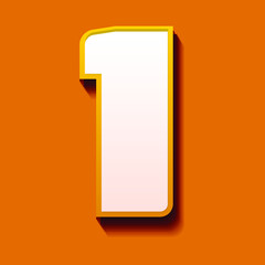 number one as solid block letter for display	
