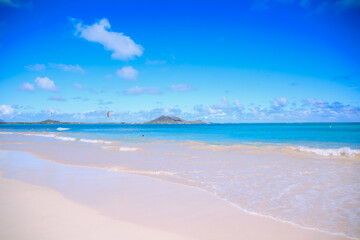 Fototapeta na wymiar Lanikai beach, Kailua, Oahu, Hawaii | Sea Nature Ocean Landscape Travel