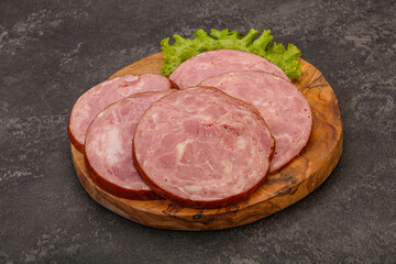 Slices of pork meat ham