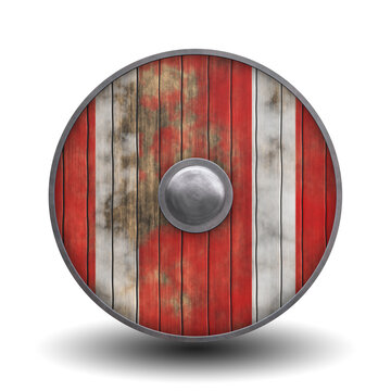 vintage wooden knight shield