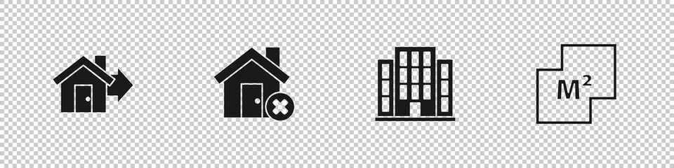 Set Sale house, House with wrong mark, and plan icon. Vector.