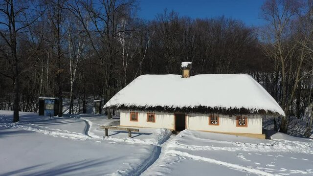 Ukraine. Village landscape in winter.