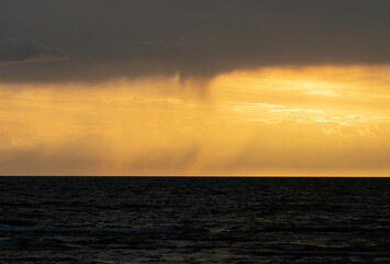 Dramatic Baltic Sea landscape in Latvia at sunset