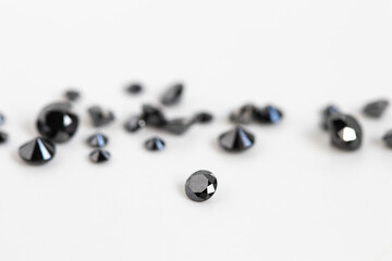 Treated Black Diamonds,. Brilliant Cut Gemstones. Faceted