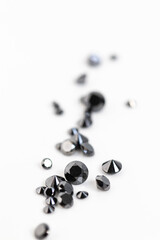 Treated Black Diamonds,. Brilliant Cut Gemstones. Faceted