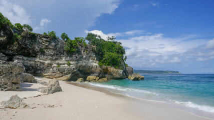 Fototapeta na wymiar Beautiful beach on the southern rocky coastline of Sumba island, East Nusa Tenggara, Indonesia