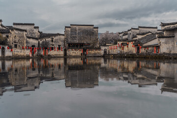 Fototapeta premium Hongcun village, a historic Chinese village in Anhui province, China.