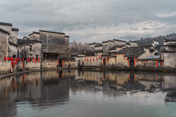 Fototapeta premium Hongcun village, a historic Chinese village in Anhui province, China.