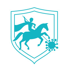 Antiviral antibacterial formula shield icon