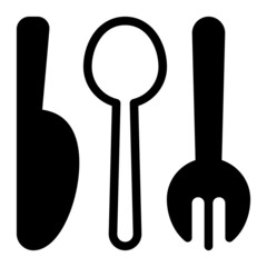 Cutlery icon with glyph style. Suitable for website design, logo, app and UI.