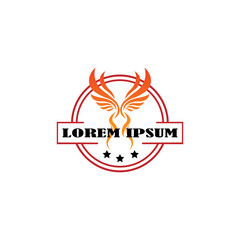 Obraz premium Phoenix rose Wings Logo design