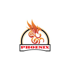 Flying Phoenix Fire Bird abstract Logo design vector template. Dove Eagle Logotype concept icon