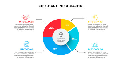 Business data visualization. Pie chart. Vector business template for presentation. Creative concept for infographic