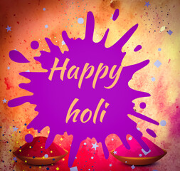 A beautiful illustration wallpaper for Holi festival also known as the indian festival of colours