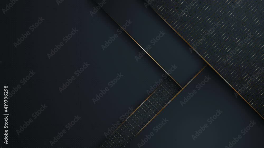 Poster abstract luxury backgrounds. polygonal pattern. black and gold lines. seamless loop computer generat