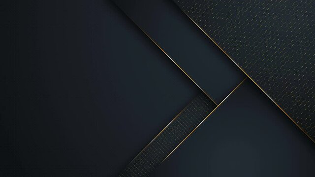 Abstract Luxury backgrounds. polygonal pattern. black and gold lines. Seamless loop computer generated motion graphics. Video 3840x2160.