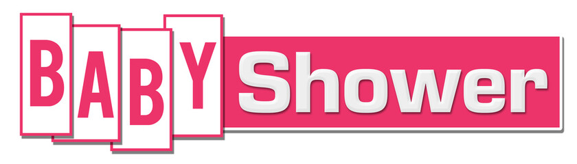 Baby Shower Pink White Box Horizontal 
