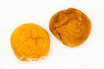 A picture of burger buns isolated on white background