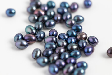 Dark Peacock Oval Pearls. Natural Freshwater Pearls