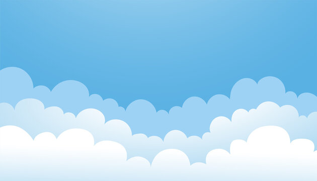 Clear sky background cloudy. Beautiful bright blue sky design. Vector illustration.