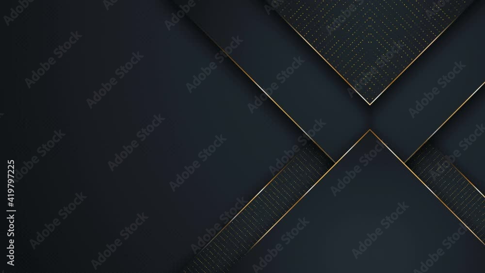 Poster abstract luxury backgrounds. polygonal pattern. black and gold lines. seamless loop computer generat
