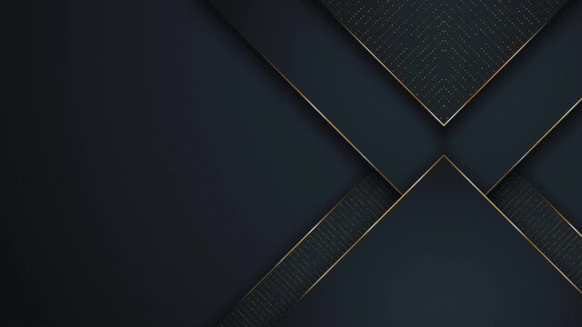 Abstract Luxury backgrounds. polygonal pattern. black and gold lines. Seamless loop computer generated motion graphics. Video 3840x2160.