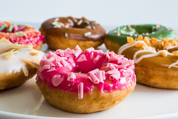 Colorful Glazed Doughnuts with Sprinkles