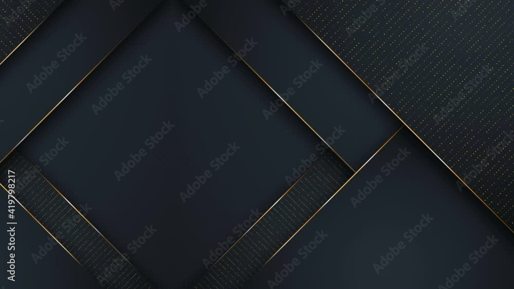 Poster abstract luxury backgrounds. polygonal pattern. black and gold lines. seamless loop computer generat