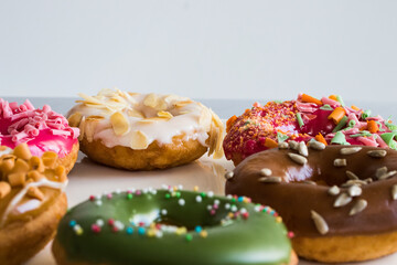 Colorful Glazed Doughnuts with Sprinkles